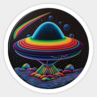 UFO - Reminds me the Gravitron Ride Sticker